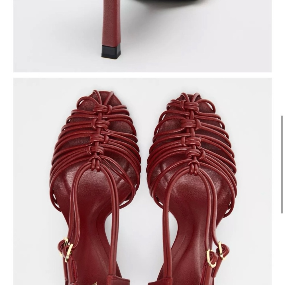 NWT Zara Strappy Red Heels